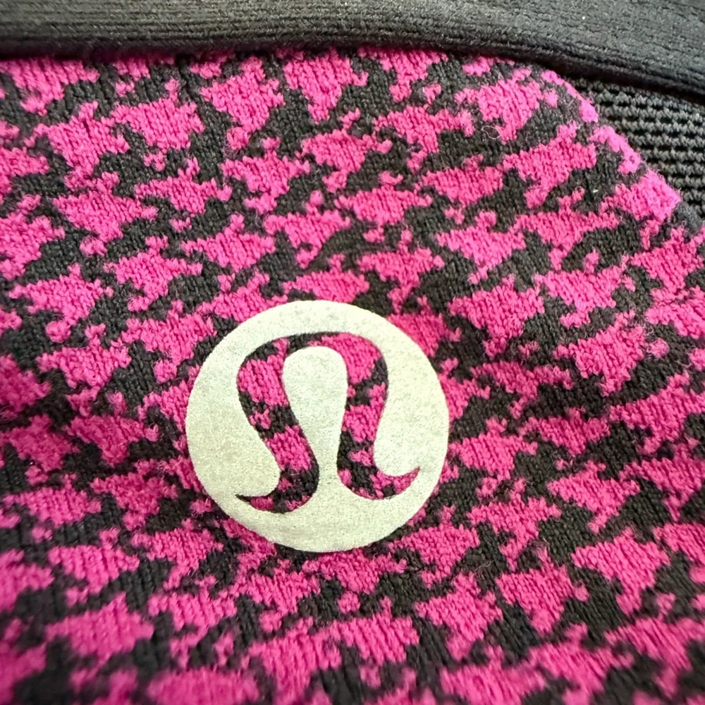 lululemon athletica Purple Patterned Thin-Strap Sports Bra with Black Trim - Picture 3 of 5